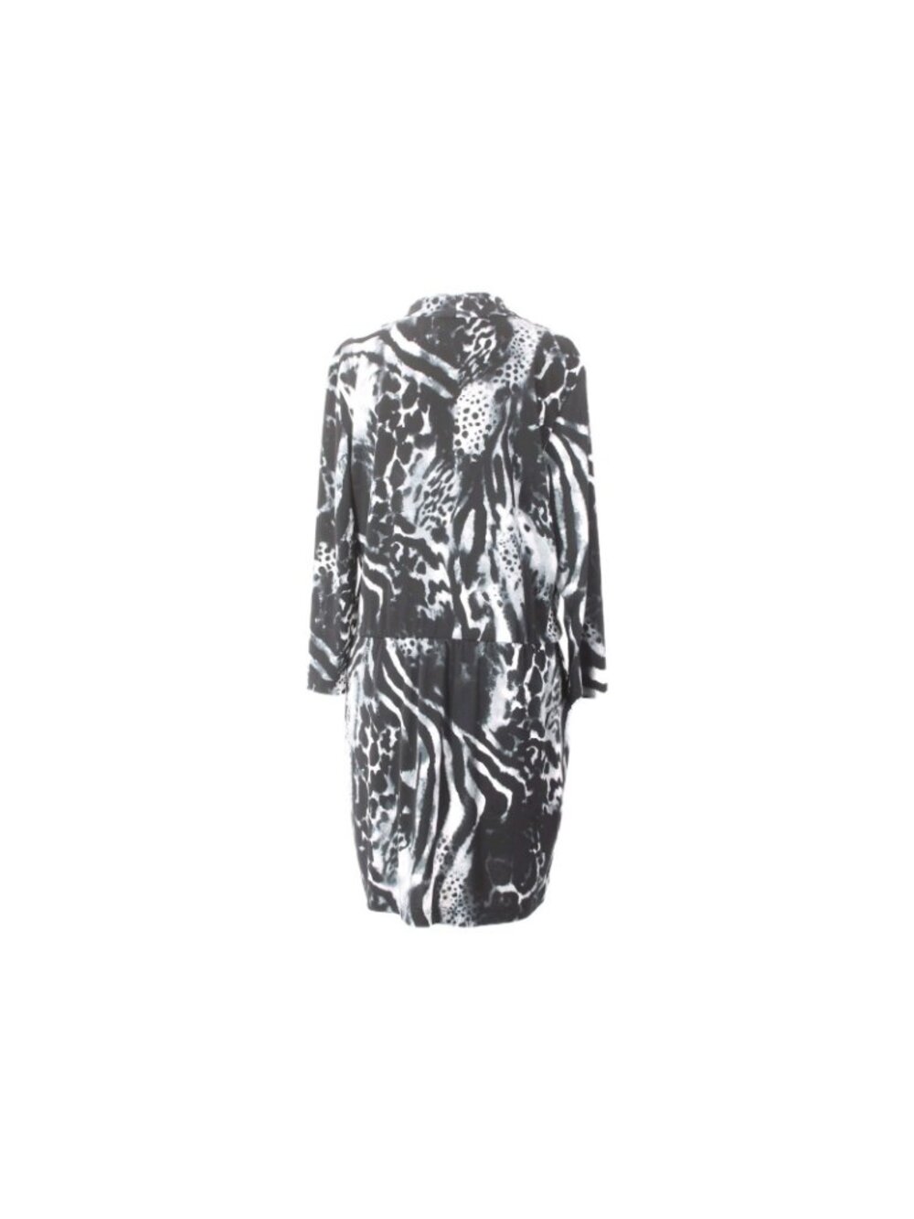 Chicos Dress Sz 1 Black White Animal Print Pockets Polyester Spandex Dress - Picture 5 of 11